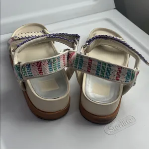 Dolce Vita Senora Stitched Sandals Ivory Multi Nubuck (Sz 9) thumbnail 3