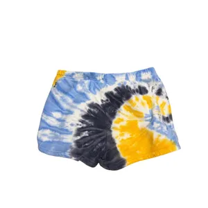 Tna Aritzia‎ CozyAF Fleece Tie Dye Sweat Shorts Blue Yellow Women Small thumbnail 2