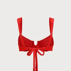 BERLOOK Red V Notch Underwire Bikini TOP ONLY 03 Size M thumbnail 6