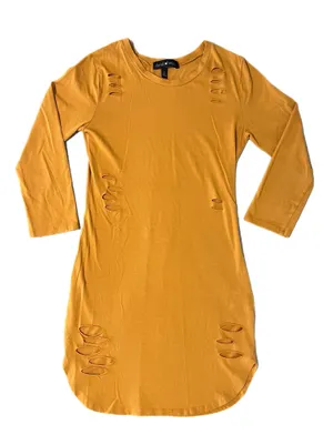 🧡 Derek Heart Golden Orange Bodycon Dress thumbnail 2