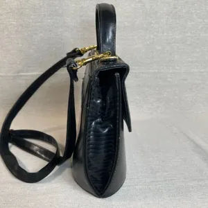Vintage 90s Black Vegan Leather Crossbody Purse thumbnail 6