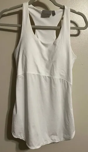 Athleta Daydreamer Racerback White Fitted Workout Tank Top Sz. S thumbnail 1