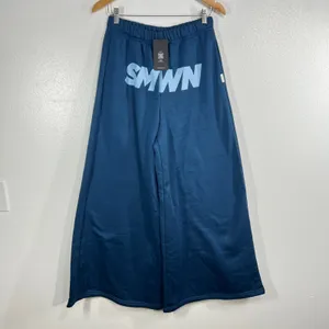SUMWON Wide Leg Lounge Pants M Blue Fleece Cozy‎ High Waist Pull On Casual thumbnail 3