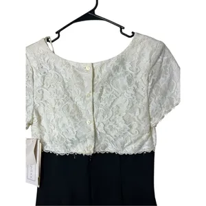 VIntage Scott McClintock 80s 90s Floral‎ Lace Short Sleeve Mini Dress Size 8 thumbnail 11