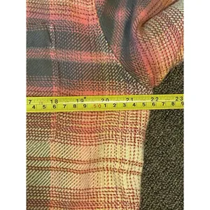 American Eagle Green Orange Plaid Fleece Flannel Oversized Button-down Shirt XS thumbnail 13