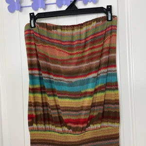 NWOT Veronica‎ M women's brown multicolor maxi strapless stretchy dress small thumbnail 2