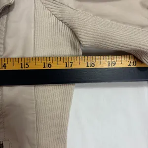 Thread‎ & Supply Moto Jacket Womens M Cream Faux Leather Ribbed Knit Biker thumbnail 10