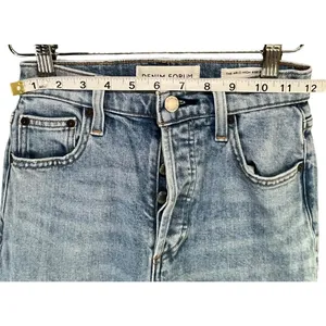 Aritizia Denim Forum The Arlo High Rise Straight Jeans 23‎ Button Fly Organic thumbnail 5