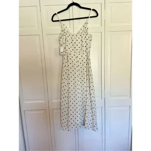 Bp Nordstrom NWT black dot tie front midi dress small thumbnail 9