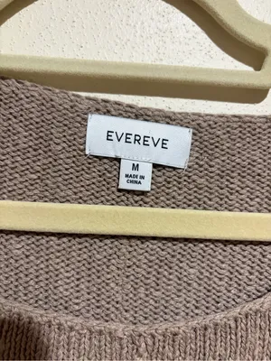 Evereve Naia Off Shoulder Pullover Sweater Slouchy Reverse Seams Taupe Medium thumbnail 4