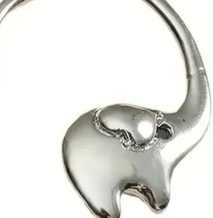 Elephant🐘Earrings trunk up= good luck!! Silver thumbnail 3