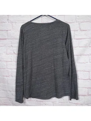 Sonoma The Everyday Tee Women’s Large Gray Long Sleeve Casual Basic Top thumbnail 6