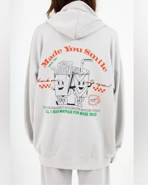 The Mayfair Group Made You Smile Chrome Zip-Up Hoodie - One Size Plus thumbnail 1