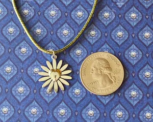 Handmade stainless steel sun heart flower boho retro vintage style necklace☀️🩵 thumbnail 7