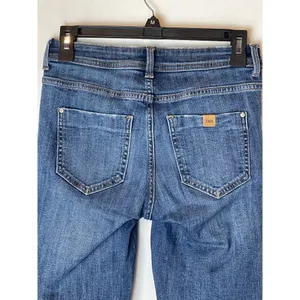 Zara Blue Medium Wash Denim Distressed Raw Cut Hem Skinny‎ Jeans 2 thumbnail 9