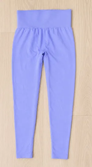 Periwinkle High-Waisted Seamless Scrunch Butt-Lift Yoga Leggings Sz M thumbnail 1