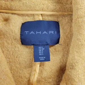 Tahari Womens Moto Jacket Small Yellow Wool Blend Boucle Zip Up Pockets thumbnail 6