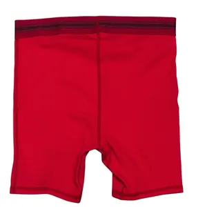 Skims Boxer Shorts Womens Small Red Ribbed‎ Knit Logo Lounge Stretch 5" Inseam thumbnail 3