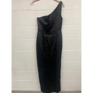 NWT Nookie Sz M Virtue Black One Shoulder Thigh High Slit Evening Cocktail Gown thumbnail 5