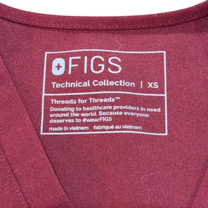 FIGS Catarina One Pocket Scrub Top Burgundy XS Healthcare Nurse Hospital Uniform thumbnail 4