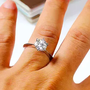 2 Carat‎ Platinum Solitaire Simulated Diamond Engagement Wedding Ring, Size 10 thumbnail 11