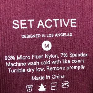 Set Active Women's Athletic Seamless Burgundy Bustier Ribbed Sports Bra thumbnail 4