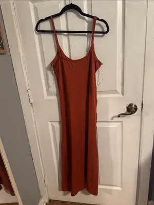 Almost Famous Rust Ruched Slip Dress thumbnail 5