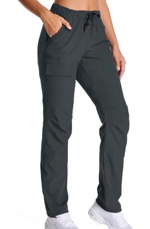 NWT ~ Women's Dark Gray UPF 50+ Quick Dry Breathable Hiking Cargo Pants ~ MEDIUM thumbnail 1