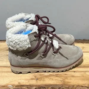 SOREL HARLOW WATERPROOF LACE COZY ANCIENT‎ FOSSIL Size 7 A48 thumbnail 7