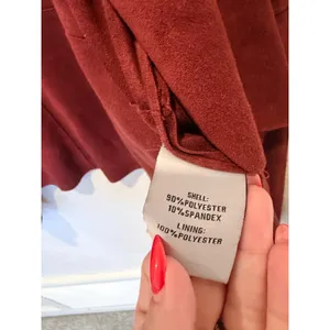 Bagatelle Collection Burgundy Faux Suede Draped Open Front Jacket XL thumbnail 3