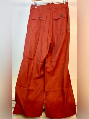 NWT Moon River Men's Wide-Leg Chinos in Rust Red with Matching Belt sz Med thumbnail 2