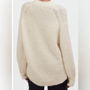 Madewell Merino Wool Alpaca Mock Neck Boucle Preppy Slouchy Fisherman Sweater XS thumbnail 2