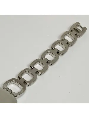 Silver tone floral dial women’s watch 22mm quartz analog links up to 7” running thumbnail 7