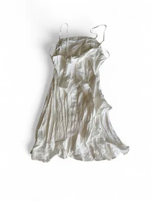 NWT Blue Rain White Ruffle Open Back Mini Dress Size Small thumbnail 7