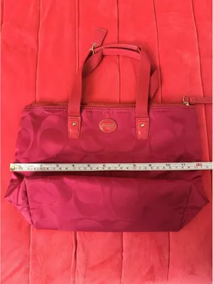 Fuchsia Coach Getaway Signature Nylon Packable Weekender Mini Tote Bag 2013 thumbnail 5