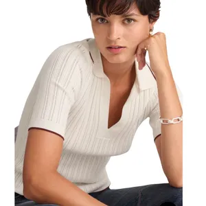 Madewell signature Knit Johnny Collar Sweater Contrast Trim NX533‎ XS thumbnail 2