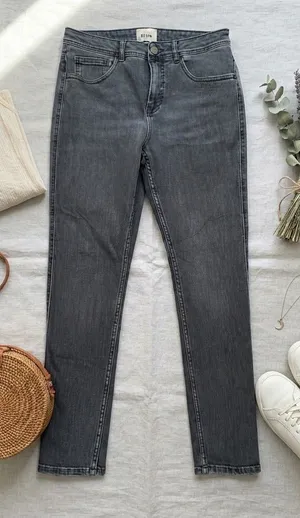 Sézane Denim Womens Gray High Waisted Straight Jeans Size FR40 US8 Charcoal Wash thumbnail 1