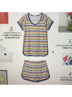 Lake Pajamas shorts rainbow striped Maisonette size XS thumbnail 8