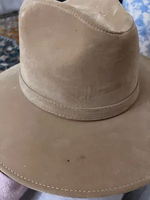 Suede tan neutral beige cowboy style hat western thumbnail 9