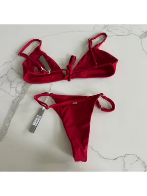 gooseberry intimates so chic bikini Tanga Set Red thumbnail 7