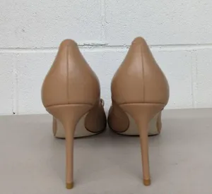 New Jeffrey Campbell nude pointed heels sz11 brown leather slip on sexy classic thumbnail 3
