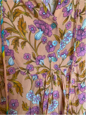 Pink Lily Peach Floral Boho Dress Coastal Resort Beach Boho Lightweight Feminine thumbnail 4