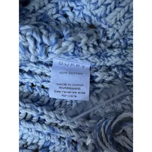 Duffy Loose Knit Pointelle Open Stitch Knitted Sweater Cotton Size M thumbnail 5