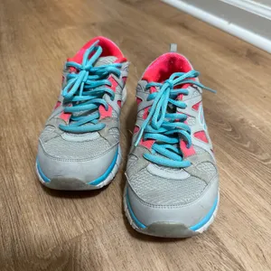 Skechers | Women's Flex Sole Grey Pink Blue Athletic Running Shoes, Size 6.5‎ thumbnail 2