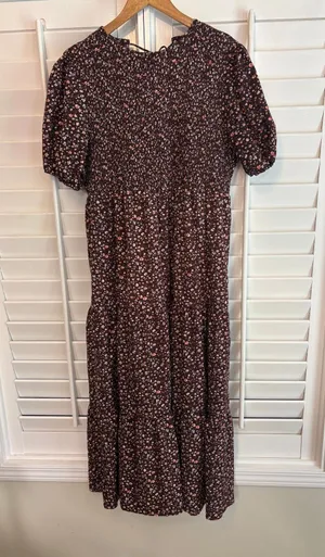 Petal +‎ Pup Purple Floral Midi Dress Size 10 thumbnail 1