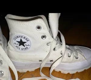 White platform Converse All Star trainers thumbnail 2
