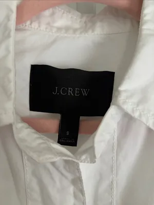 J Crew White Button-Up Poplin Shirt Dress Size S Minidress Classic Versatile thumbnail 4