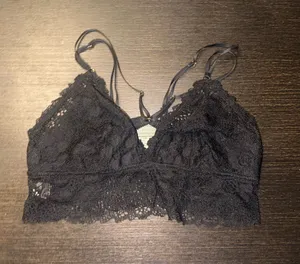aerie Black Lace Bralette with Double Straps thumbnail 1