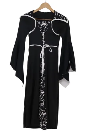 Spirit Costume Dress Womens M Medieval Gothic Bell Sleeve Black White Excellent thumbnail 1