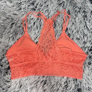 Aerie Bright orange lace bralette thumbnail 3